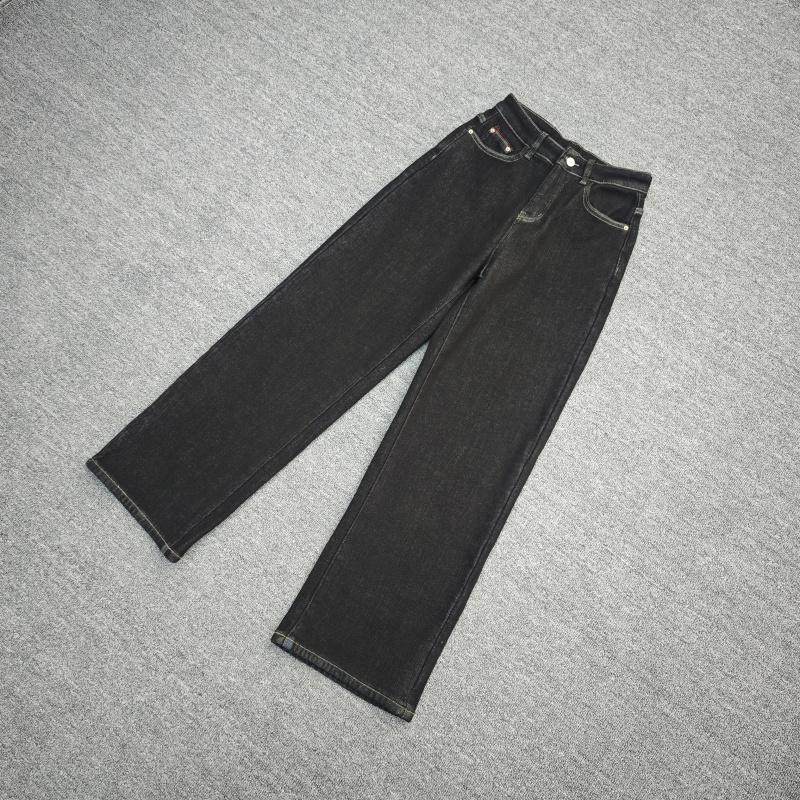 秋冬厚实款加绒牛仔裤高腰复古直筒裤弹力柔软显瘦保暖黑金女裤子,女装/女士精品,牛仔裤,淘宝优惠券,粉丝福利购,淘宝优惠卷