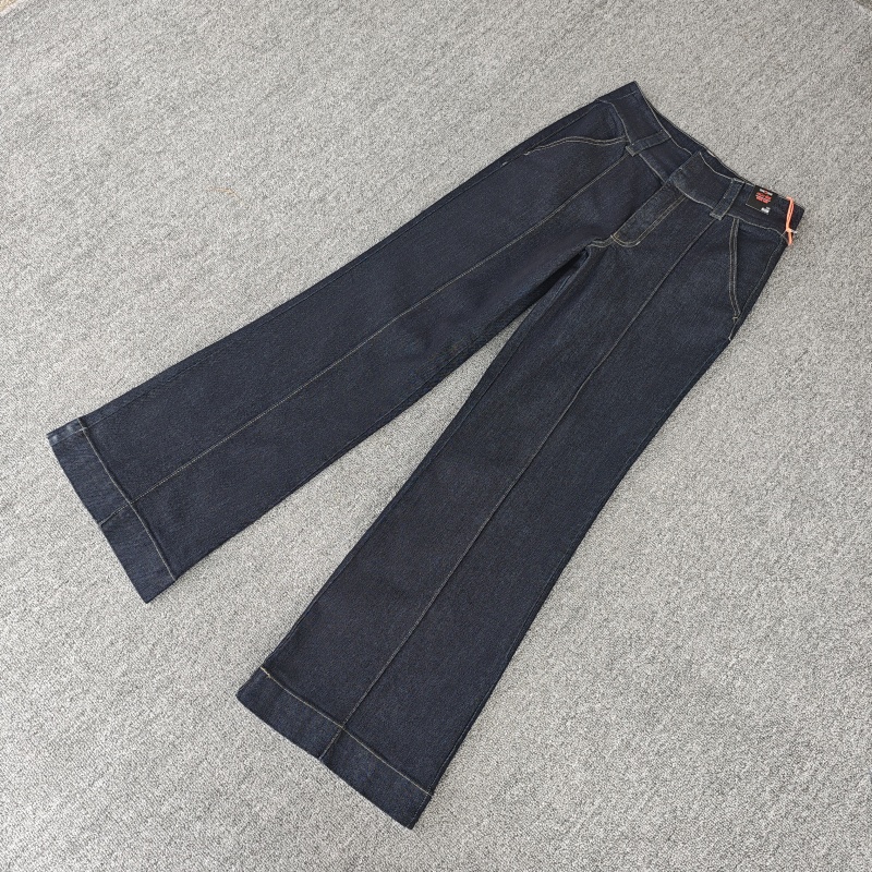 高腰窄版直筒黑色阔腿肥腿牛仔裤