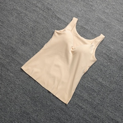 修身一体免穿内衣V型打底背心