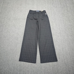 直筒西裤 美国单D字母家 大码 高腰有弹力百搭女长裤 休闲阔腿裤