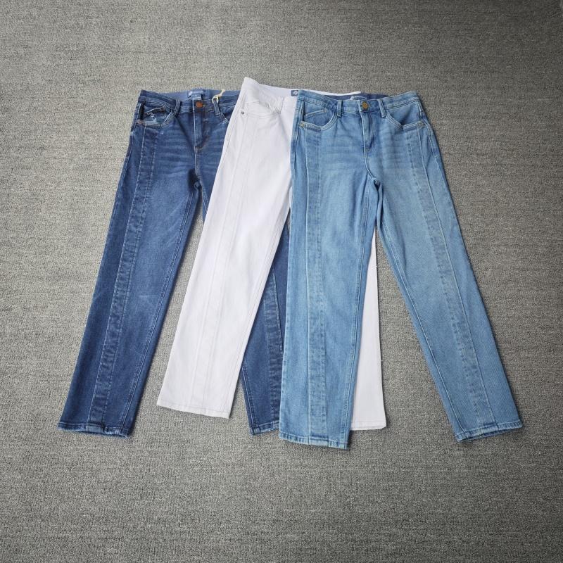 拼接萝卜九分裤春秋棉弹力牛仔裤