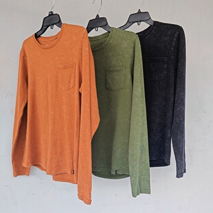 圆领T恤衫 宽松百搭情侣打底衫 水棉大码 T恤衫 男女上衣 长袖 秋薄款