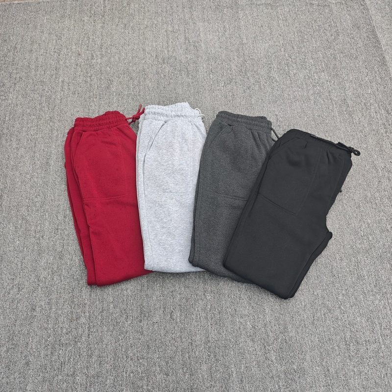 秋冬松紧腰休闲加绒九分收口卫裤