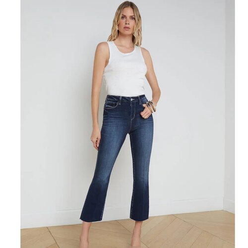 高腰喇叭牛仔裤女大码柔软九分裤