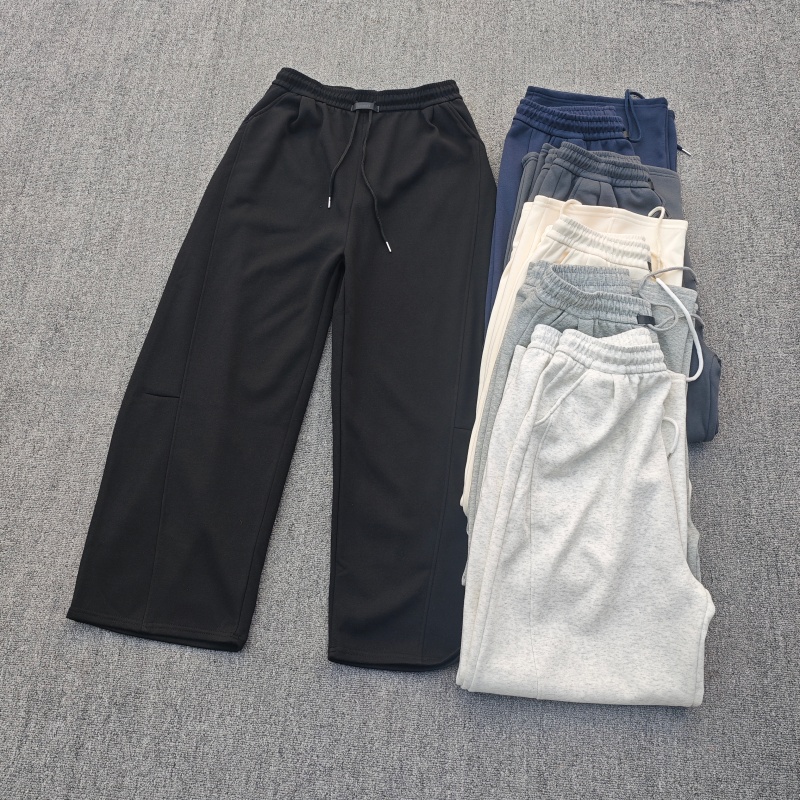 前捏折时尚直筒弯刀宽松镰刀裤