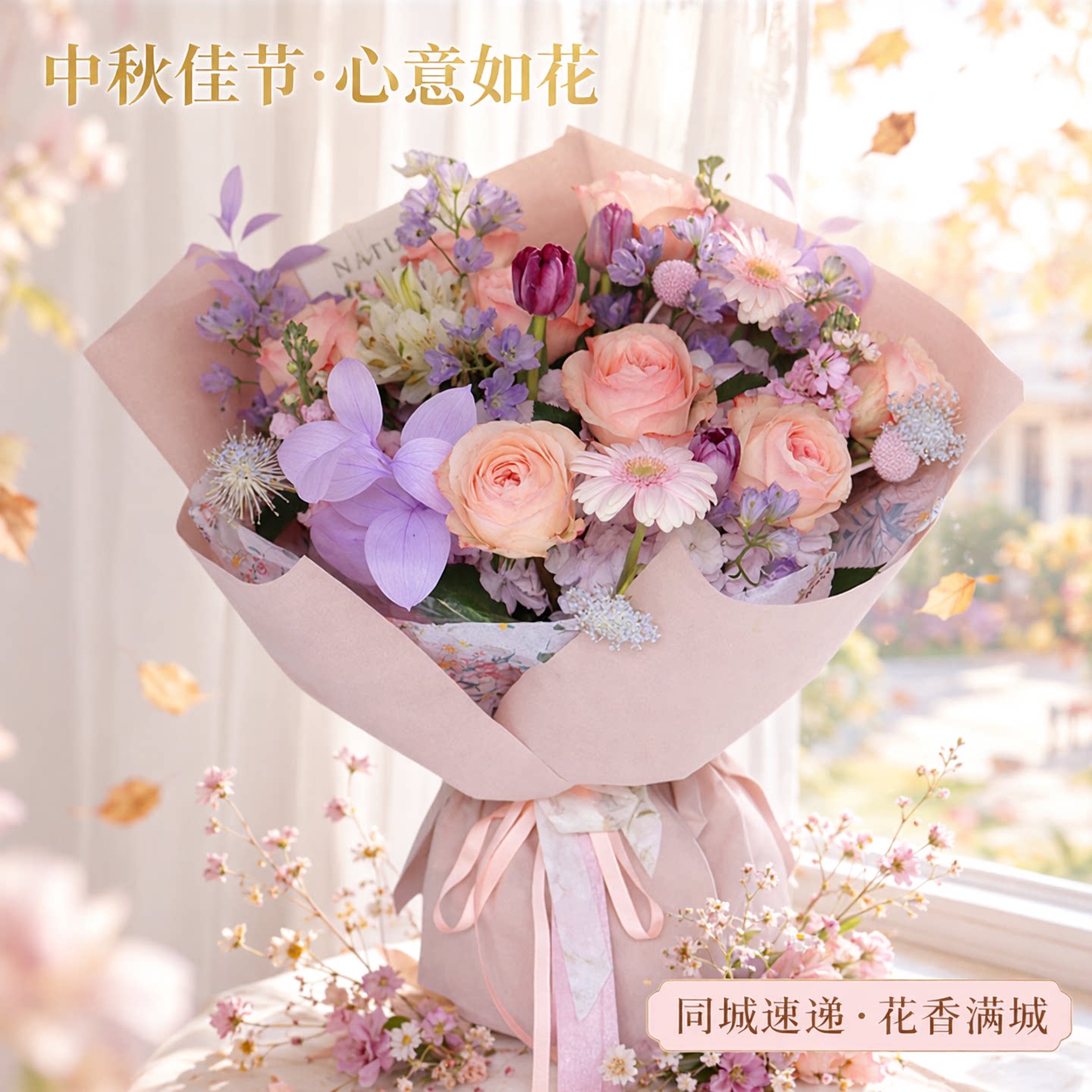 小众玫瑰凯瑟琳设计师混搭花束