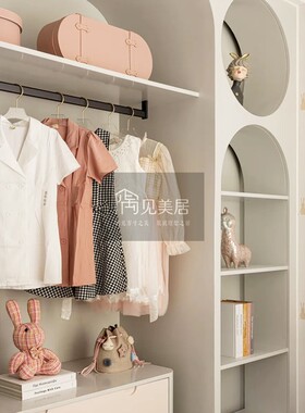 儿童房女童粉色公主衣柜收纳套装