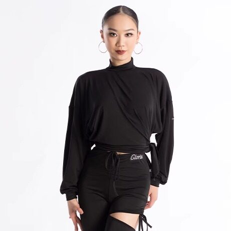 歌瑞亚女成人拉丁舞蹈服蝙蝠袖