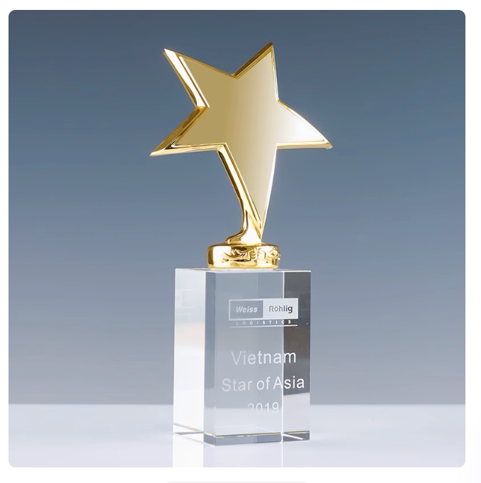 金属小奖杯水晶定制团队员工创意刻字年会荣誉纪念品订制奖牌礼品