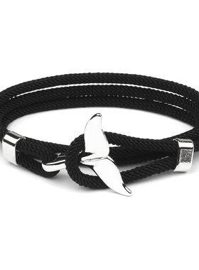 男女通用合金欧美鲸鱼尾手绳