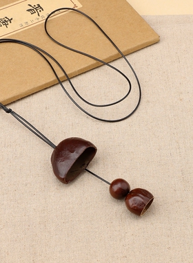 原创设计天然果壳项链植物毛衣链