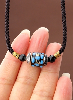 新中式路路通吊坠项链简约民族风锁骨链藏式转运珠毛衣链男女百搭