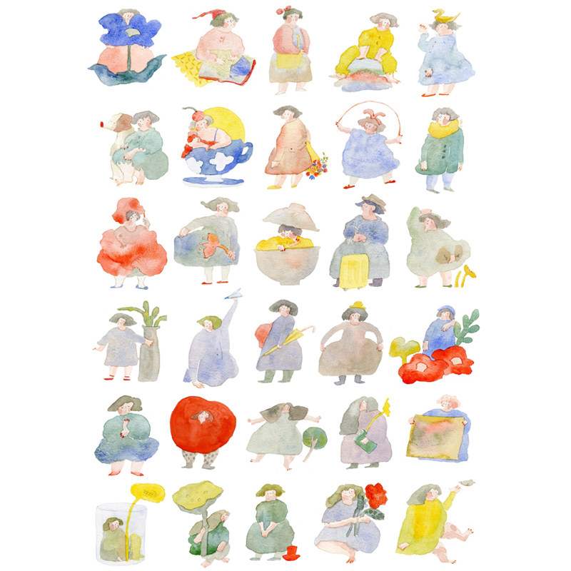 【未裁剪】 盐系卡通 手机壳滴胶手帐素材贴纸A4和纸不干胶打印,文具电教/文化用品/商务用品,贴纸/立体贴纸,淘宝优惠券,粉丝福利购,淘宝优惠卷