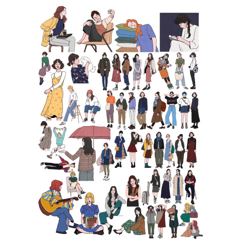 【未裁剪】花语者 自制手帐贴纸 A4和纸不干胶打印