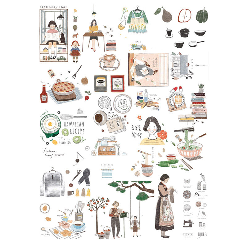 【未裁剪】自制手机壳滴胶手帐贴纸A4和纸不干胶打印　　　　