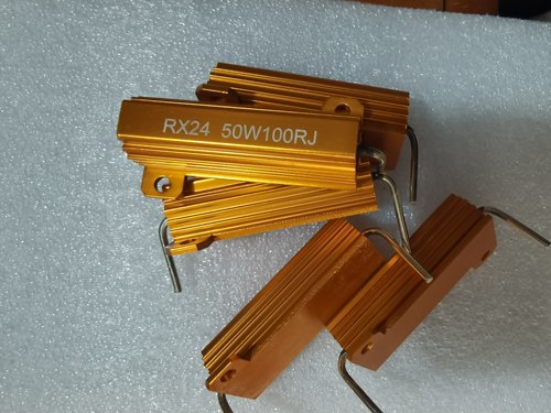 RX24 50W黄金铝壳金属壳电阻90℃弯脚 可定制参数 直径2.0 mm