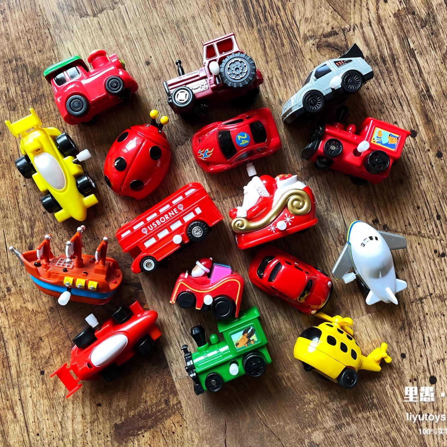 超可爱万向轮发条双层巴士火车头
