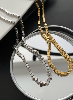 欧美时尚ins碎银几两项链女钛钢