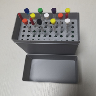 核磁管盒核磁管架NMR收纳盒微量管架EPR架送检盒毛细管架6mm孔径