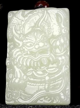 本命年新疆和田玉貔貅牌子精雕霸气和田玉如意貔貅玉坠配证礼物