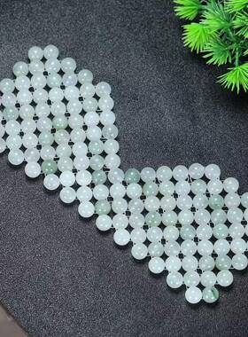 本命年天山翠玉石眼罩药王石红伊丁圆珠编织眼部缓解疲劳冰敷眼帘