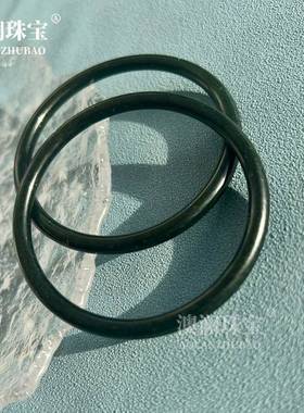 本命年新疆和田玉青玉叮当镯细圆条手镯玉石响镯和田玉镯子礼物