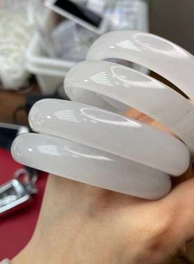 本命年冰种水墨丹青玉镯灰冰玉翠手镯冰灰水墨玉戈壁料女款玉石手