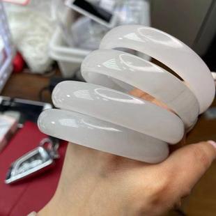 本命年冰种水墨丹青玉镯灰冰玉翠手镯冰灰水墨玉戈壁料女款玉石手