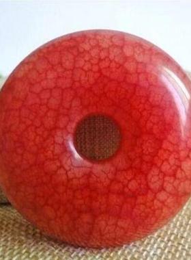 本命年鸡血玉大平安扣吊坠女款步步惊心岫玉玉石挂件礼物