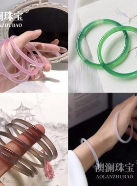 本命年白玉髓叮当镯4mm细手镯荔枝冻美人镯叮当镯玉石线镯礼物