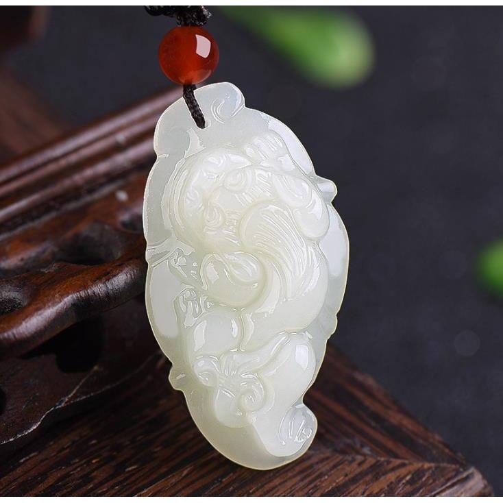 本命年玉石新疆和田玉白玉貔貅吊坠玉坠瑞兽挂件玉佩礼物