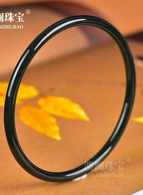 本命年和田玉青玉手镯玉镯和田玉手镯叮当镯。礼物