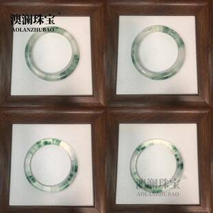 本命年翡翠平替独龙玉冰种飘花玉石手镯石英岩玉飘花细圆条礼物