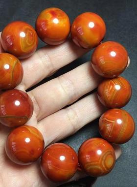 本命年战国红玛瑙玉石圆珠手串男士大气手链玉石礼物