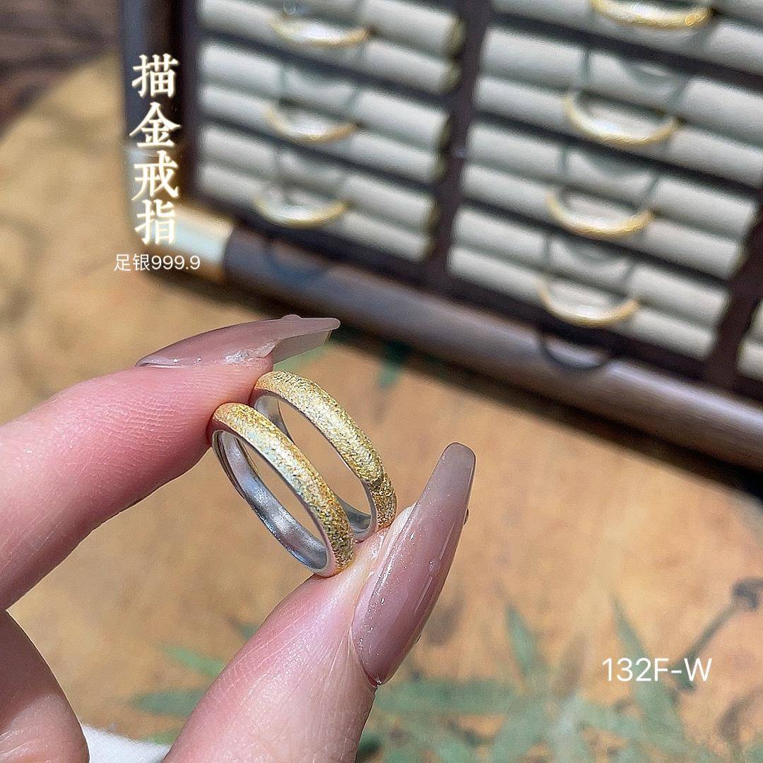 本命年足银999.9古法喷砂描纯银戒指女士活口指环复古高级感轻奢