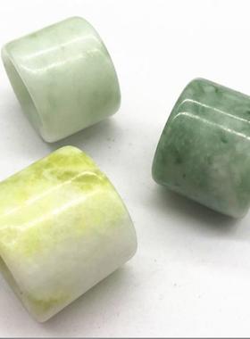 本命年玉石扳指飘花绿色贵州翠玉扳指蓝田玉扳指男士大戒指送礼物