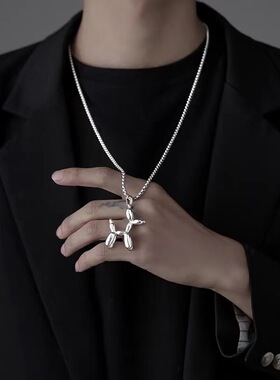 土酷蹦迪狗项链ins钛钢吊坠情侣