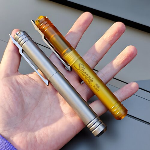 金箍棒战术记号签字笔水笔进口Ultem+钛合金美国sharpie马克笔芯