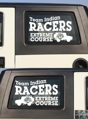 北京BJ40LPLUS后侧窗车贴牧马人拉花挑战自我越野E族后窗改装贴纸