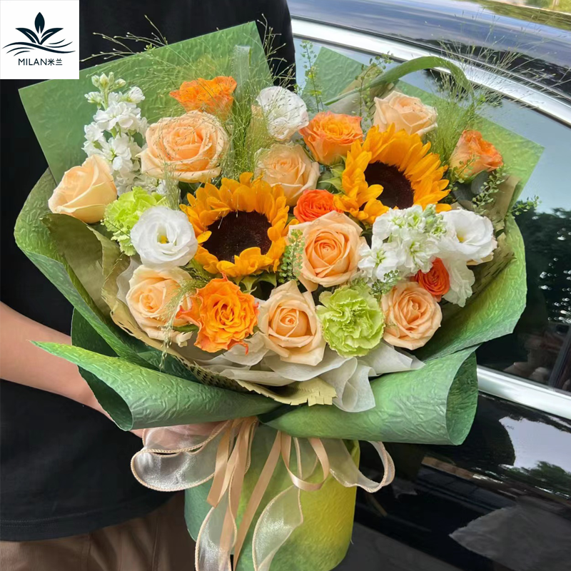 米兰小王子花束立体蜡染浮雕纸