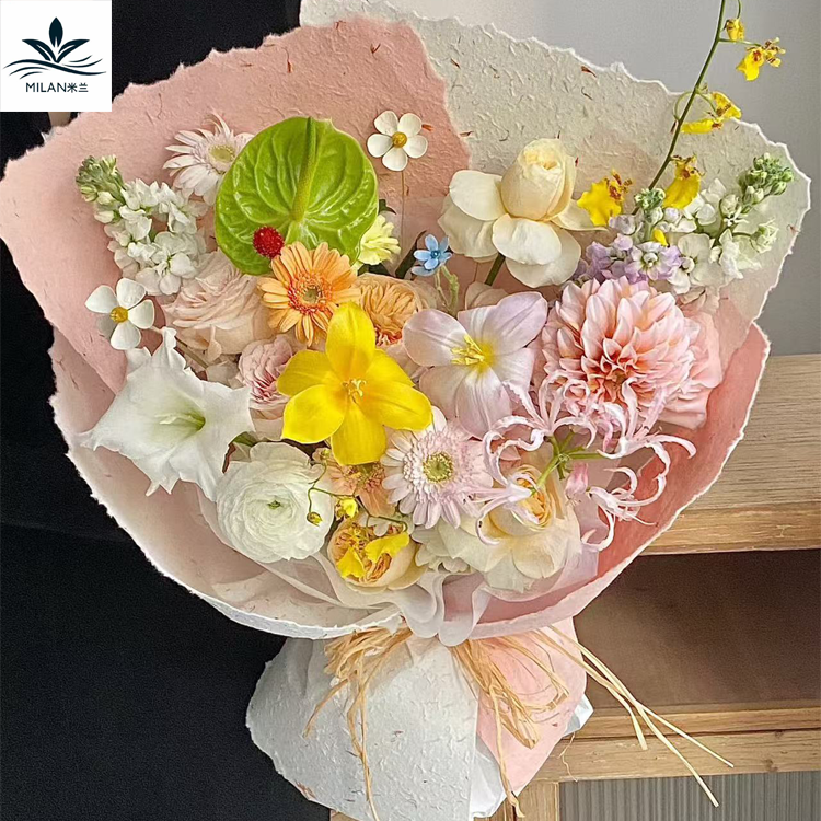 米兰 手撕花瓣纸东巴纸鲜花包装纸手工DIY礼物花束包花纸艺术纸
