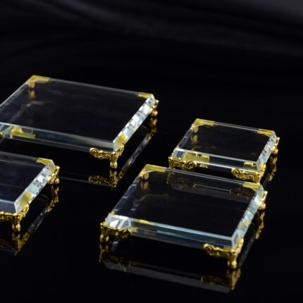 水晶玻璃底座矿物晶体玉石珠宝佛像展示台桌面工艺品摆件手办底座