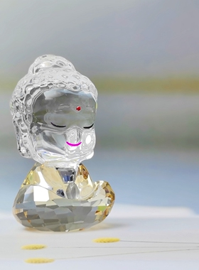 水晶弥勒佛菩萨佛像摆件