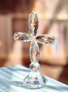 水晶十字架摆件家居装饰品摆件