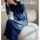 2025年春秋长袖 连衣睡裙衣条纹带口袋睡裙睡衣宽松居服大码 200斤