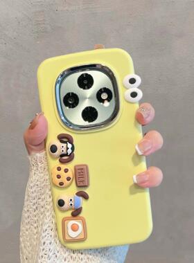 适用于oppoa6pro手机壳pln110新款0pp0a6pro5g可爱opa立体卡通卡通oppa全包防摔poopa软壳黄色手绳保护套女款