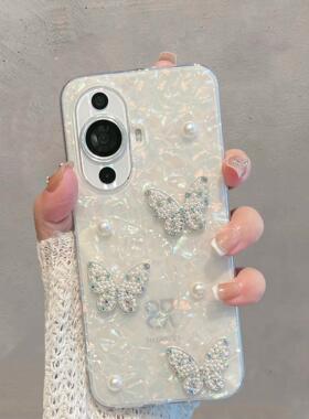 适用于华为nova12活力版nove11半透明手机壳11pro新款女ultra小清新fin一al60蝴蝶foa-al00高级感防摔保护套