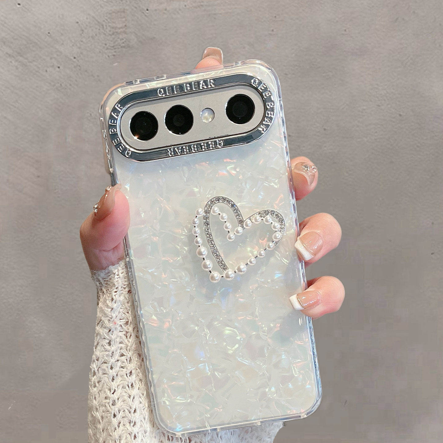 适用于vivos50promini手机壳透明贝壳纹V2527A贝壳纹viv0s50pormini简约新款女款爱心防摔水钻手链保护套维沃