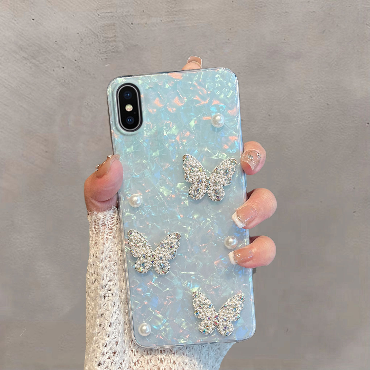 适用于苹果x手机壳iPhoneXSmax半透明xs新款女xr小清新iphone8x蝴蝶10xmax高级感rx防摔保护套叉s简约ix轻奢