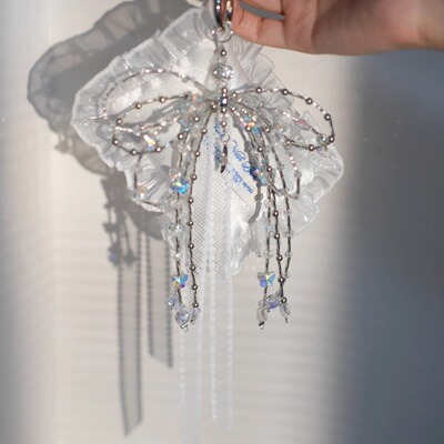 浪漫芭蕾风蝴蝶结水晶挂件